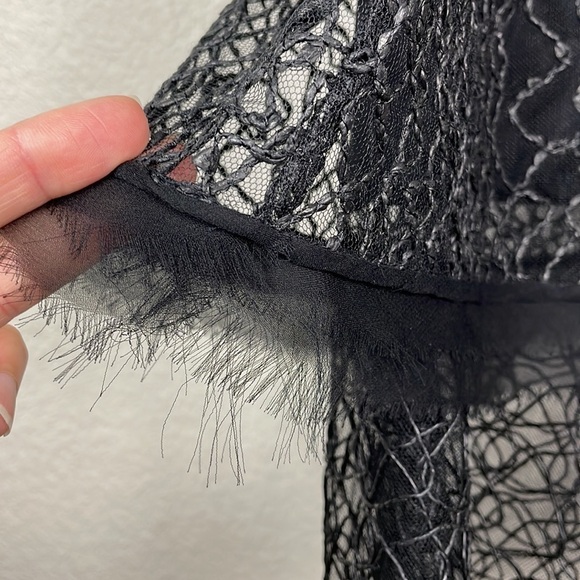 Jonathan Simkhai Popover Cape Back Tricot Lace Cable Knit Party Dress Black Sz 0 - Picture 8 of 13